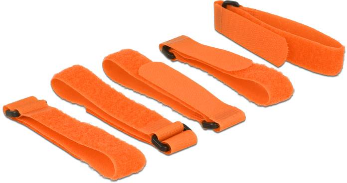 Delock Klettkabelbinder (L x B) 300mm x 20mm Orange 5St.