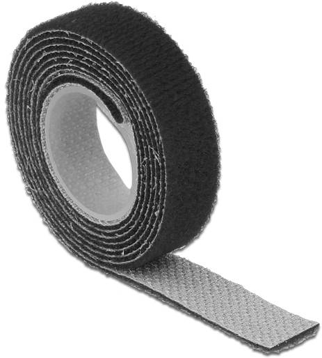 Delock 18709 Klettband zum Bündeln Haft- und Flauschteil (L x B) 1m x 13mm Schwarz 1St.