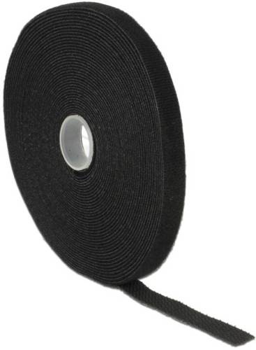 Delock 18712 Klettband zum Bündeln Haft- und Flauschteil (L x B) 10 m x 13 mm Schwarz 1 St.