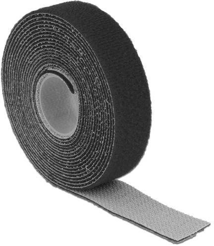 Delock 18714 Klettband zum Bündeln Haft- und Flauschteil (L x B) 3m x 20mm Schwarz 1St.