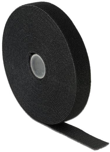 Delock 18716 Klettband zum Bündeln Haft- und Flauschteil (L x B) 10 m x 20 mm Schwarz 1 St.