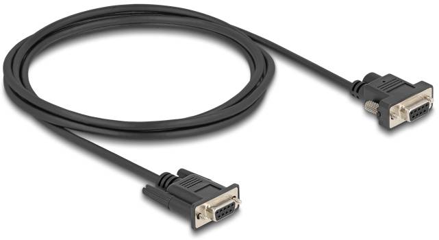 Schwarzes VGA-Kabel mit zwei VGA-Anschlüssen an den Enden, geeignet zum Verbinden von Computern mit Monitoren oder Projektoren.