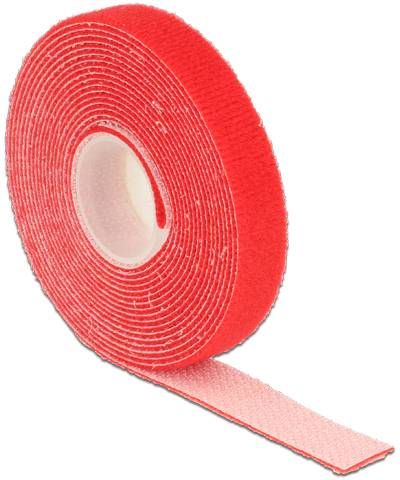 Delock 18718 Klettband zum Bündeln Haft- und Flauschteil (L x B) 3m x 13mm Rot 1St.