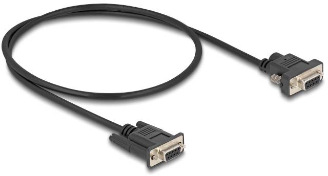 Schwarzes VGA-Kabel mit zwei Steckverbindern, geeignet zum Anschließen von Computermonitoren.