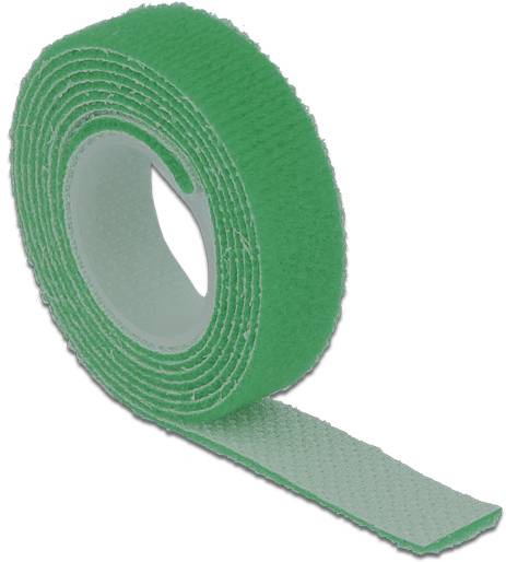 Delock 18725 Klettband zum Bündeln Haft- und Flauschteil (L x B) 1m x 13mm Grün
