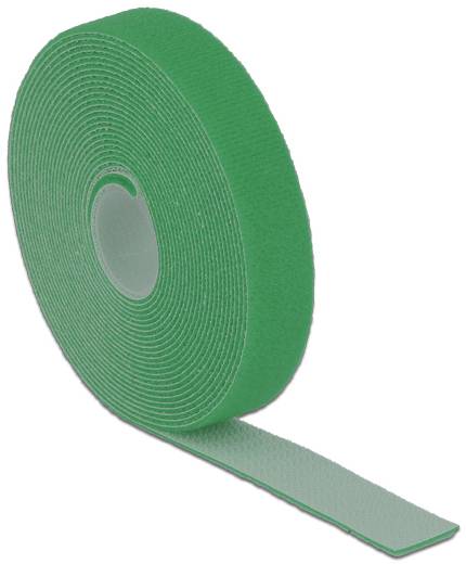 Delock 18731 Klettband zum Bündeln Haft- und Flauschteil (L x B) 5m x 20mm Grün 1St.