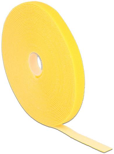 Delock 18736 Klettband zum Bündeln Haft- und Flauschteil (L x B) 10m x 13mm Gelb 1St.