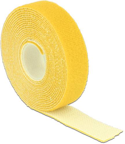 Delock 18738 Klettband zum Bündeln Haft- und Flauschteil (L x B) 3m x 20mm Gelb 1St.