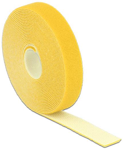 Delock 18739 Klettband zum Bündeln Haft- und Flauschteil (L x B) 5m x 20mm Gelb 1St.