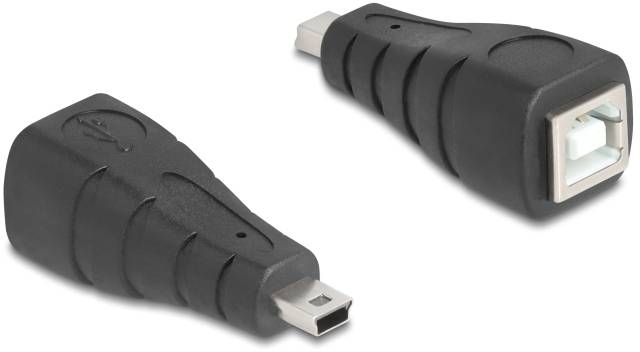 Zwei schwarze USB-Adapter mit unterschiedlichen Anschlüssen, um von einem USB-A- auf ein USB-B-Kabel umzuwandeln.