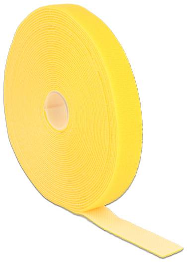 Delock 18740 Klettband zum Bündeln Haft- und Flauschteil (L x B) 10m x 20mm Gelb 1St.