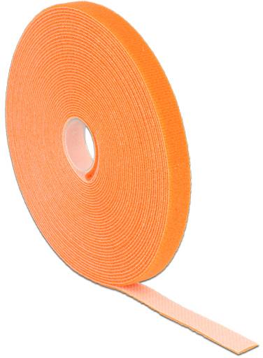 Delock 18744 Klettband zum Bündeln Haft- und Flauschteil (L x B) 10m x 13mm Orange 1St.
