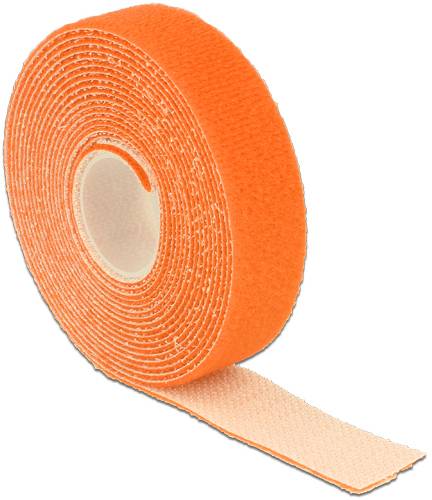 Delock 18746 Klettband zum Bündeln Haft- und Flauschteil (L x B) 3m x 20mm Orange 1St.