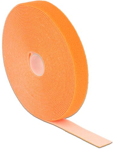Delock 18748 Klettband zum Bündeln Haft- und Flauschteil (L x B) 10m x 20mm Orange 1St.