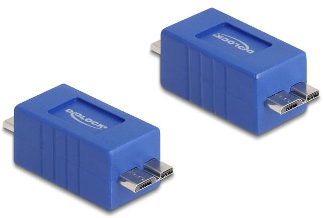 Zwei blaue USB-Adapter mit Micro-USB-Anschlüssen, die nebeneinander liegen. Markenname auf beiden Adaptern deutlich sichtbar.