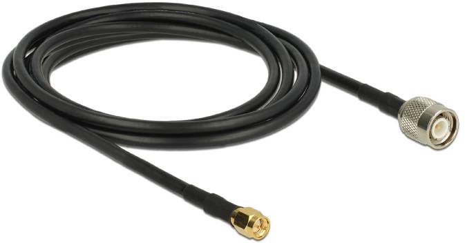 Delock WLAN-Antennen Anschlusskabel [1x TNC-Stecker - 1x SMA-Stecker] 2.5m Schwarz