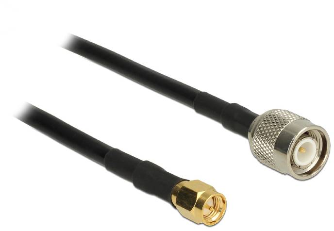 Delock WLAN-Antennen Anschlusskabel [1x TNC-Stecker - 1x SMA-Stecker] 5m Schwarz