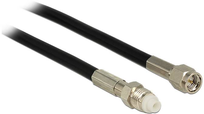 Delock WLAN-Antennen Anschlusskabel [1x FME-Buchse - 1x SMA-Stecker] 5m Schwarz