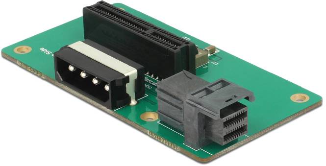 Delock Seriell Adapter [1x Mini-SAS-Buchse (SFF-8643) - 1x PCIe 3.0 x4] Schwarz, Grün