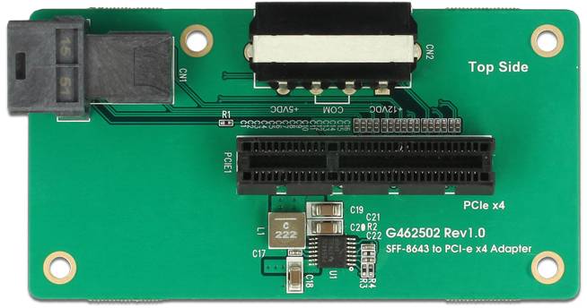 Delock Seriell Adapter [1x Mini-SAS-Buchse (SFF-8643) - 1x PCIe 3.0 x4] Schwarz, Grün