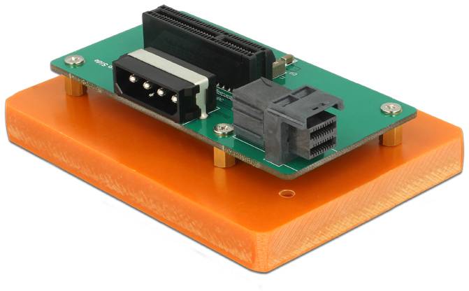 Delock Seriell Adapter [1x Mini-SAS-Buchse (SFF-8643) - 1x PCIe 3.0 x4] Schwarz, Grün