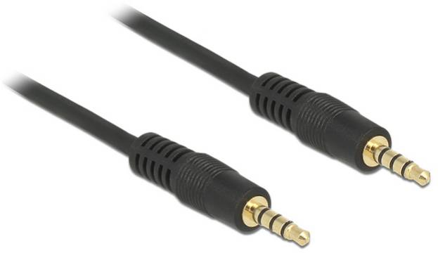 Delock 83435 Klinke Audio Anschlusskabel [1x Klinkenstecker 3.5mm - 1x Klinkenstecker 3.5 mm] 1m Schwarz