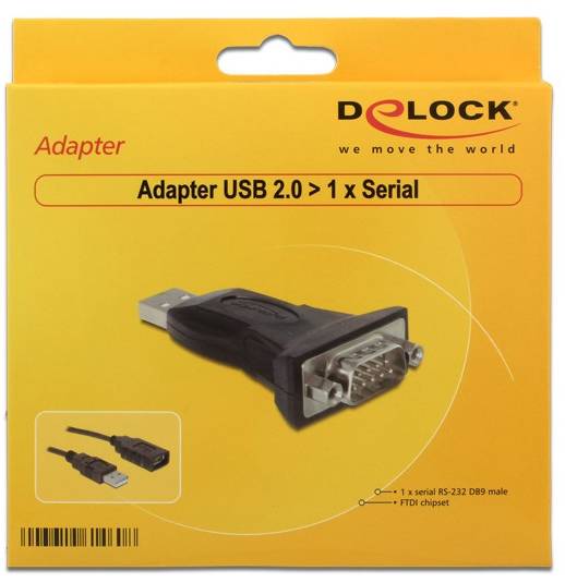 Delock USB 2.0 Adapter [1x USB 2.0 Stecker A - 1x Seriell (9pol.)] 61460