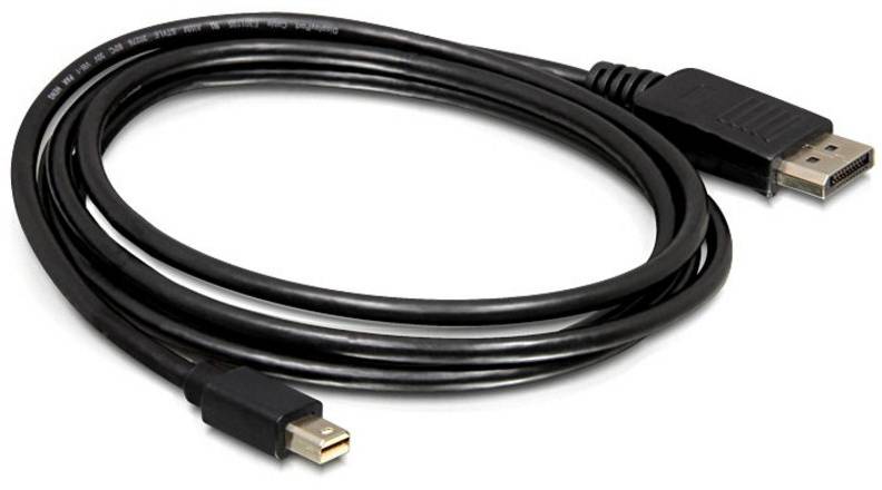 Schwarzes HDMI-Kabel mit einem Stecker an jedem Ende, geeignet für Video- und Audioverbindungen zwischen Geräten.