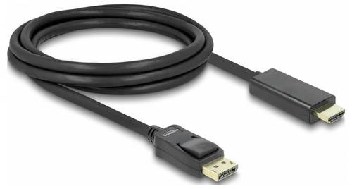 Delock DisplayPort / HDMI Anschlusskabel DisplayPort Stecker, HDMI-A Stecker 2 m Schwarz 82587 drei
