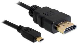 Ein HDMI-Kabel mit zwei unterschiedlichen Steckern: Standard-HDMI-Stecker und Micro-HDMI-Stecker.