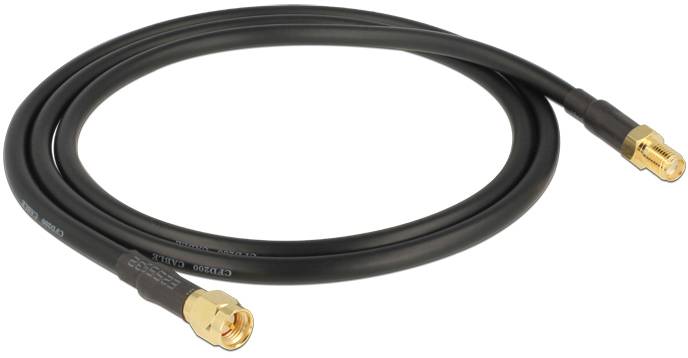 Delock WLAN-Antennen Anschlusskabel [1x SMA-Stecker - 1x SMA-Buchse] 0.9m Schwarz