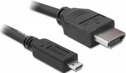 Delock HDMI Anschlusskabel HDMI-A Stecker, HDMI-Micro-D Stecker 3 m Schwarz 82663 4K UHD, vergoldet