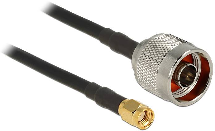 Delock WLAN-Antennen Anschlusskabel [1x N-Stecker - 1x RPSMA-Stecker] 2m Schwarz
