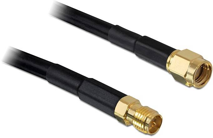 Delock WLAN-Antennen Anschlusskabel [1x RPSMA-Stecker - 1x RPSMA-Buchse] 15m Schwarz