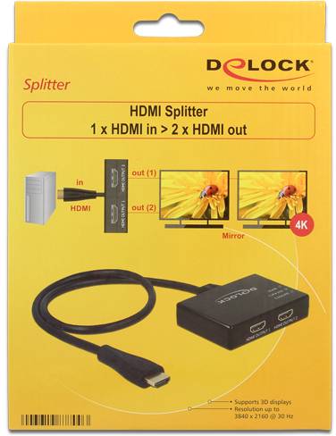 Delock 87700 HDMI-Splitter Schwarz