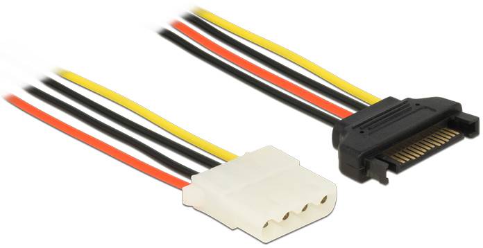 Delock Strom Anschlusskabel 50cm Schwarz, Rot, Weiß, Gelb