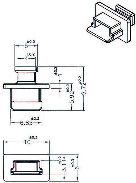Delock Staubschutz für USB 2.0 Mini-B Buchse mit Griff 10 Stück schwarz 64011 64011 Inhalt: 1St.