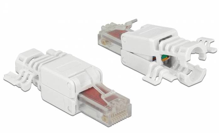 Delock 86416 RJ45 Stecker Cat.6 UTP werkzeugfrei 2 Stück 86416 Weiß 1St.