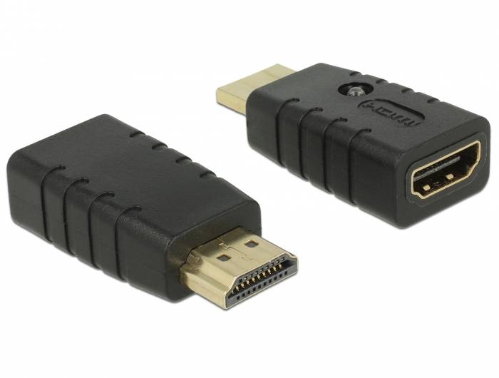 Ein HDMI-Adapter mit einem HDMI-Anschluss auf der einen Seite und einem HDMI-Port auf der anderen.