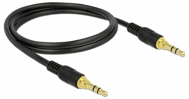 Delock 85547 Audio Verbindungskabel [1x Klinkenstecker 3.5mm - 1x Klinkenstecker 3.5 mm] 1m Schwarz