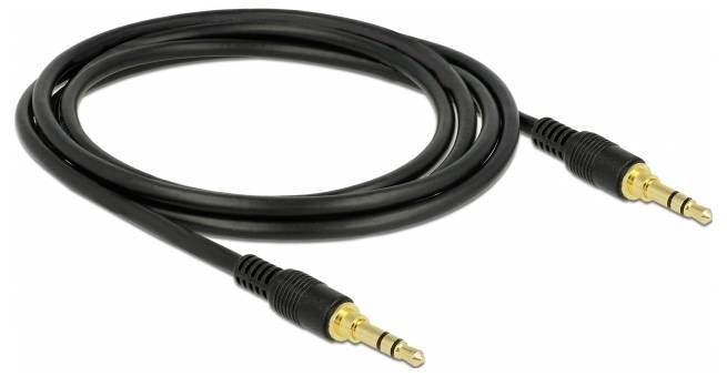 Delock 85549 Audio Verbindungskabel [1x Klinkenstecker 3.5mm - 1x Klinkenstecker 3.5 mm] 2m Schwarz