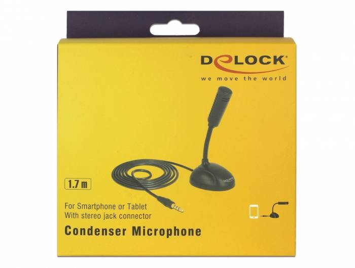 Delock 65872 Schwanenhals Gesangs-Mikrofon Übertragungsart (Details):Kabelgebunden Standfuß Kabelgebunden Schwarz