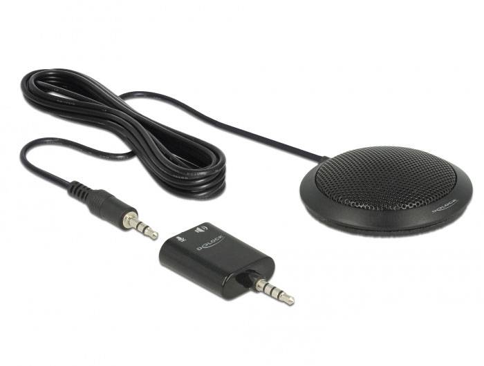 Delock 65873 Ansteck Tischmikrofon Übertragungsart (Details):Kabelgebunden inkl. Kabel Kabelgebunden Schwarz