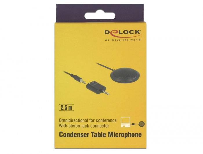 Delock 65873 Ansteck Tischmikrofon Übertragungsart (Details):Kabelgebunden inkl. Kabel Kabelgebunden Schwarz