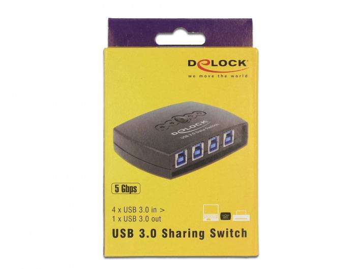 Delock 87724 USB 3.2 Gen 1-Umschalter (USB 3.0) Schwarz