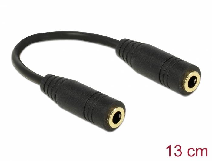 Delock 65896 65896 Audio Verlängerungskabel [1x Klinkenbuchse 3.5mm - 1x Klinkenbuchse 3.5 mm] Schwarz