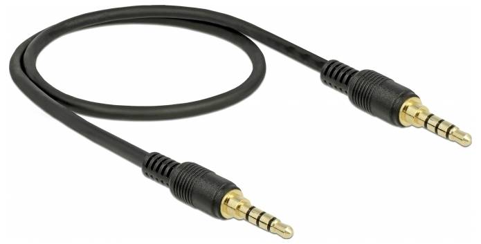 Delock 85592 Audio Verbindungskabel [1x Klinkenstecker 3.5mm - 1x Klinkenstecker 3.5 mm] 0.50m Schwarz