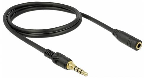 Delock 85629 Audio Verlängerungskabel [1x Klinkenstecker 3.5 mm - 1x Klinkenbuchse 3.5 mm] 1 m Schw