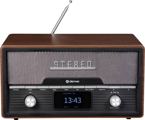 Denver MDA-525DW DARK WOOD Tischradio DAB+, UKW Holz-Braun (seidenmatt)