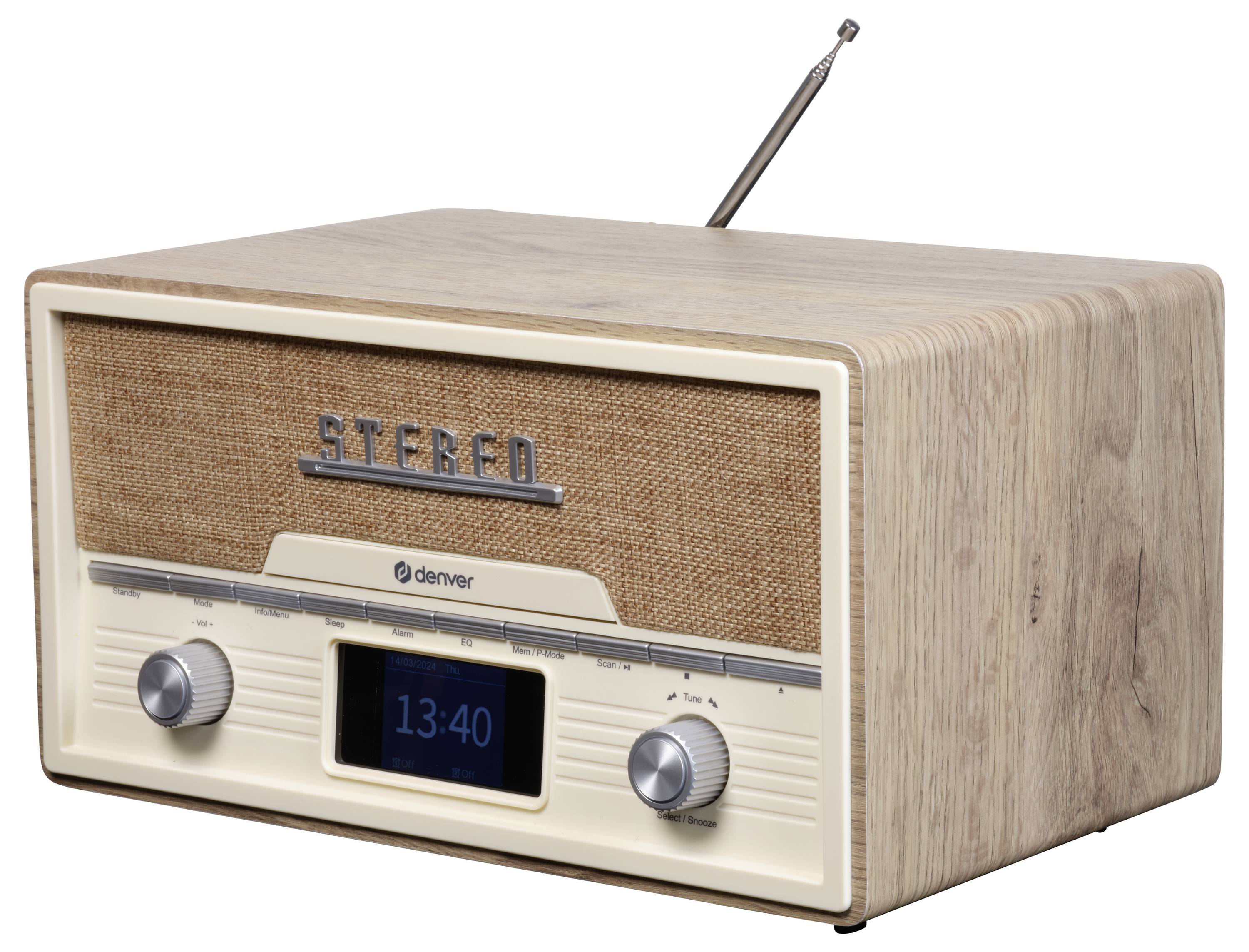 Denver MDA-525LW LIGHT WOOD Tischradio DAB+, UKW Holz (hell)